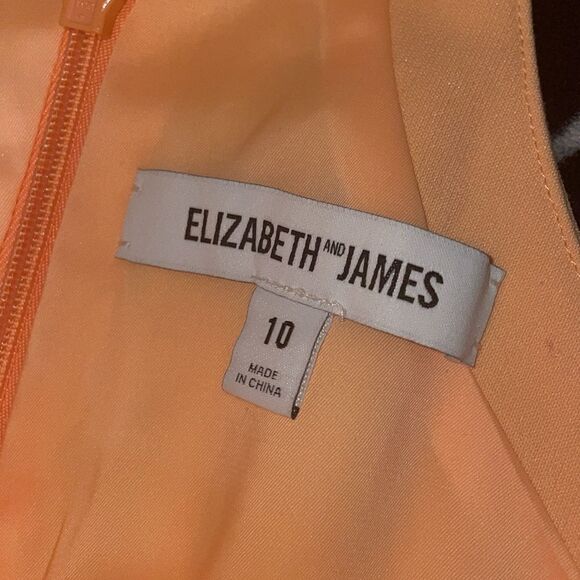 Elizabeth & James - Light Orange Sleeveless Racerback Sheath Mini Dress Sz 10 - Picture 4 of 10